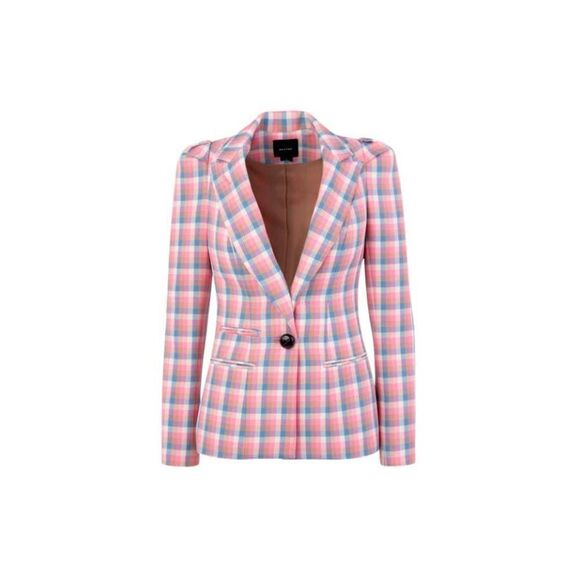 Smythe box pleat blazer begonia check US10 - Picture 4 of 9